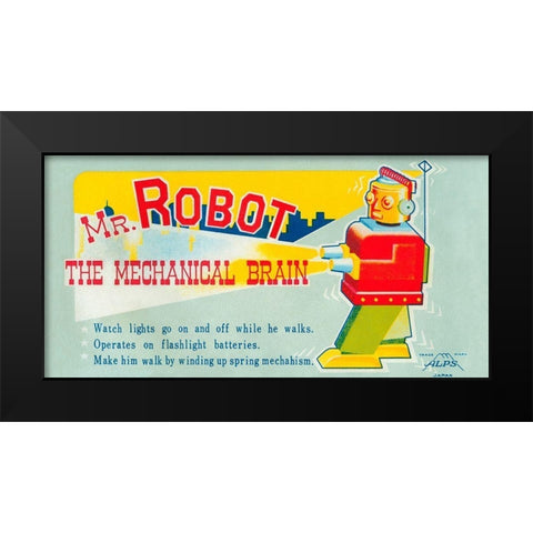 Mr. Robot: The Mechanical Brain Black Modern Wood Framed Art Print by Retrobot