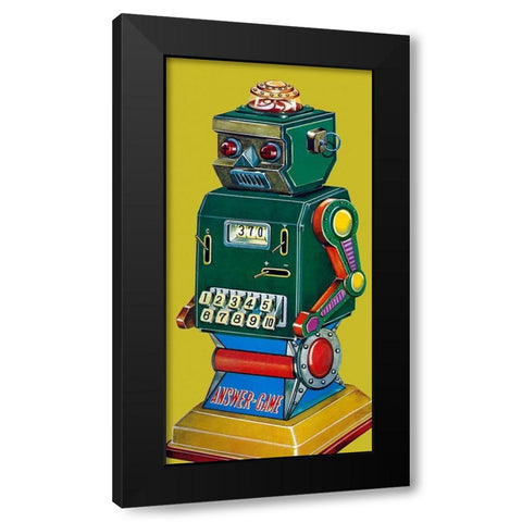 Answer Game Robot Black Modern Wood Framed Art Print with Double Matting by Retrobot