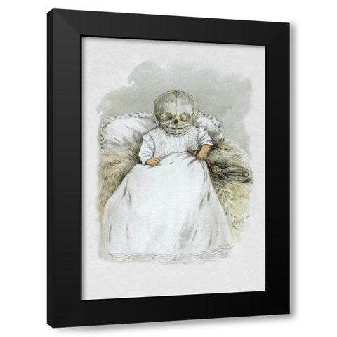 Death in Swaddling Clothing Black Modern Wood Framed Art Print by Frusius