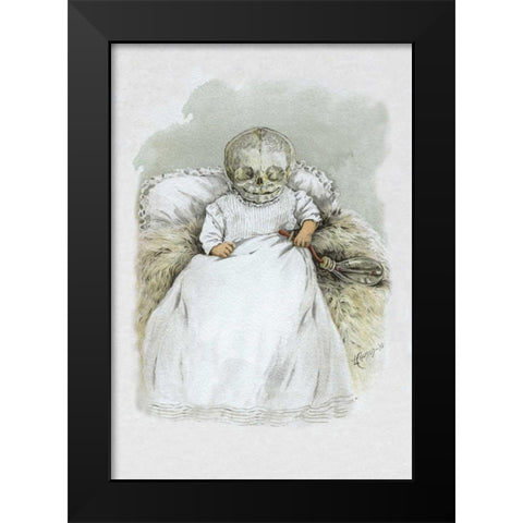 Death in Swaddling Clothing Black Modern Wood Framed Art Print by Frusius