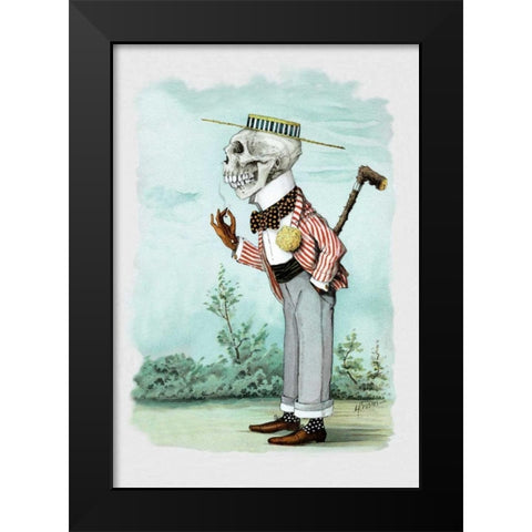 Death as a Suitor Black Modern Wood Framed Art Print by Frusius