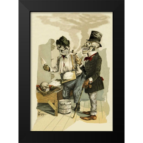 Death Patches a Crack Black Modern Wood Framed Art Print by Frusius