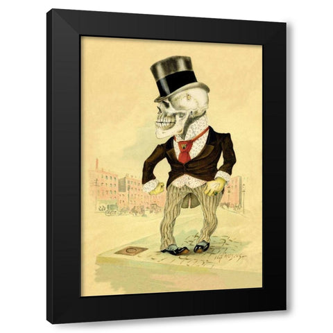 Death Ready for Round Two Black Modern Wood Framed Art Print with Double Matting by Frusius