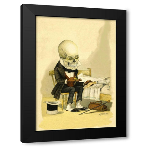 Death Feels a Pulse Black Modern Wood Framed Art Print by Frusius