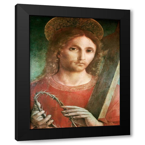 Jesus With Cross and Crown of Thorns - custom crop Black Modern Wood Framed Art Print by Pacchiarotto, Giacomo