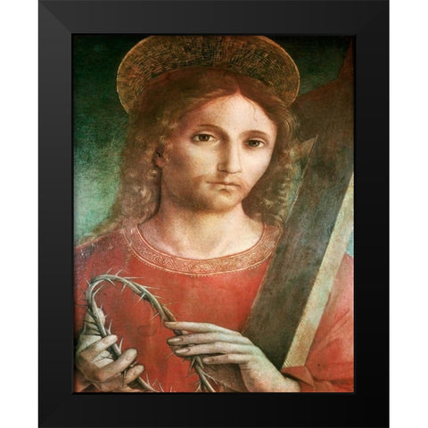 Jesus With Cross and Crown of Thorns - custom crop Black Modern Wood Framed Art Print by Pacchiarotto, Giacomo