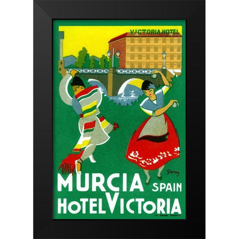 Murcia Hotel - Valencia Spain Black Modern Wood Framed Art Print by Retrotravel