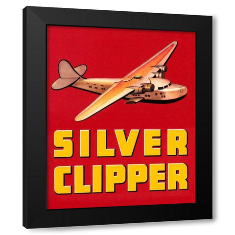 Silver Clipper Crate Label Black Modern Wood Framed Art Print by Retrotravel