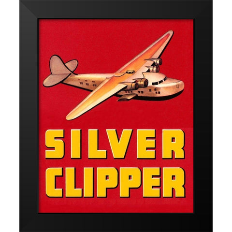 Silver Clipper Crate Label Black Modern Wood Framed Art Print by Retrotravel