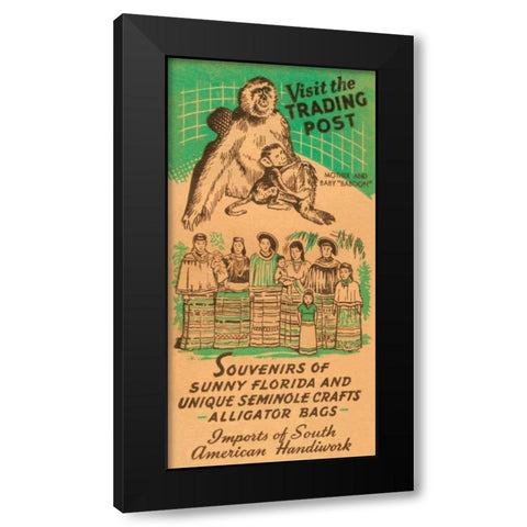 Visit the Trading Post Black Modern Wood Framed Art Print with Double Matting by Retrotravel