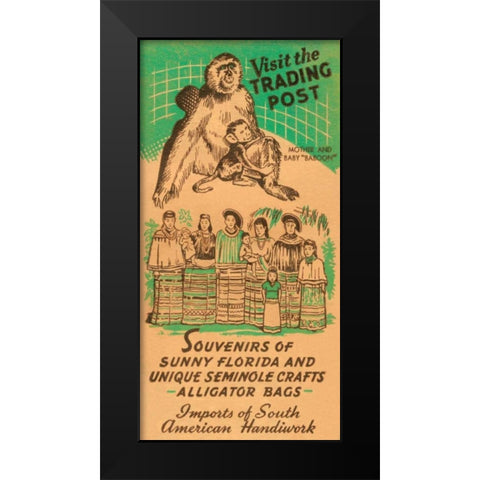 Visit the Trading Post Black Modern Wood Framed Art Print by Retrotravel