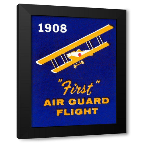 1908 First Air Guard Flight Black Modern Wood Framed Art Print with Double Matting by Retrotravel