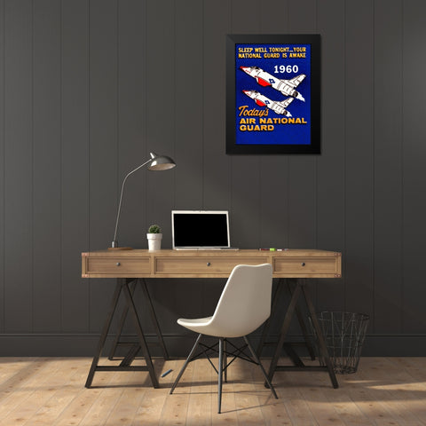 Todays Air National Guard Black Modern Wood Framed Art Print by Retrotravel