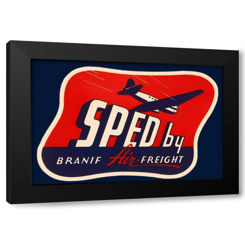 Sped by Branif Air Freight Black Modern Wood Framed Art Print with Double Matting by Retrotravel