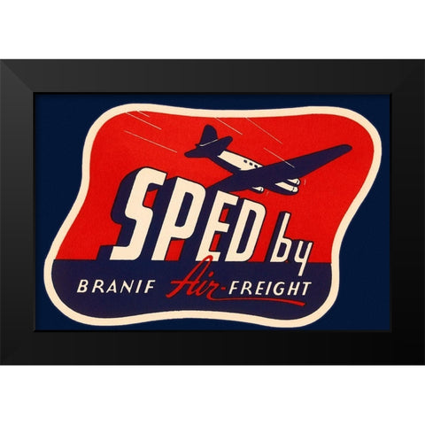 Sped by Branif Air Freight Black Modern Wood Framed Art Print by Retrotravel
