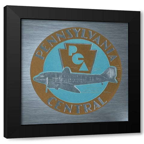 Pennsylvania Central Airways Black Modern Wood Framed Art Print with Double Matting by Retrotravel