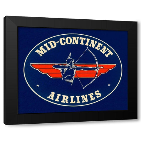 Mid-Continent Airlines Black Modern Wood Framed Art Print with Double Matting by Retrotravel