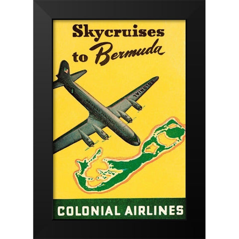 Skycruises to Bermuda Black Modern Wood Framed Art Print by Retrotravel