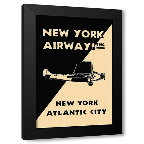 New York Airways Inc Black Modern Wood Framed Art Print with Double Matting by Retrotravel