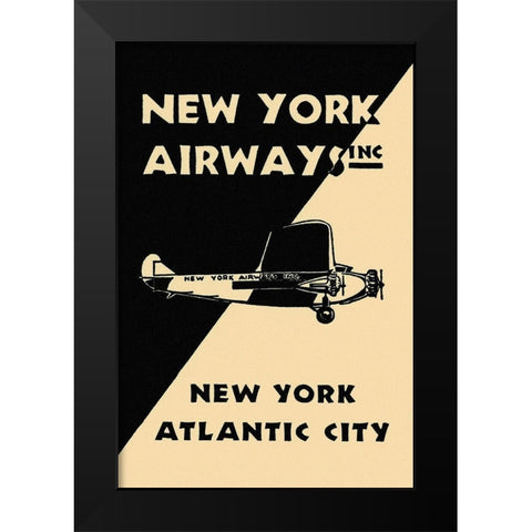 New York Airways Inc Black Modern Wood Framed Art Print by Retrotravel