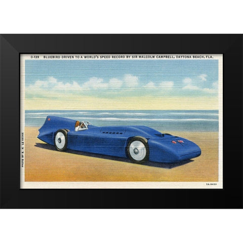 BlueBird 5 Black Modern Wood Framed Art Print by Retrotravel
