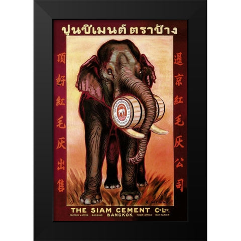 The Siam Cement Company, Ltd. - Bangkok Black Modern Wood Framed Art Print by Vintage Elephant