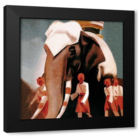 Lloyd Triestino Espresso Itali India Black Modern Wood Framed Art Print with Double Matting by Vintage Elephant