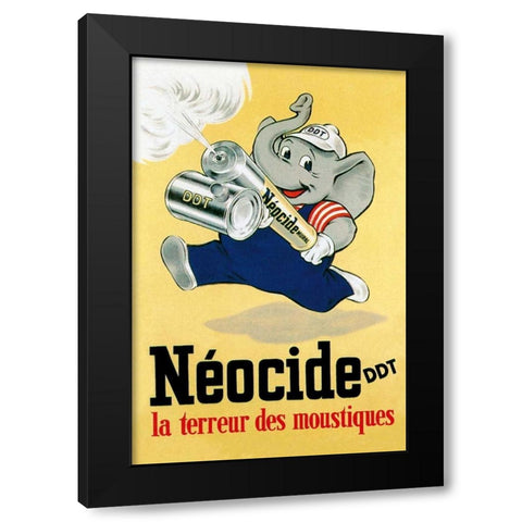 Neocide DDT - La Terreur des Moustiques Black Modern Wood Framed Art Print by Vintage Elephant