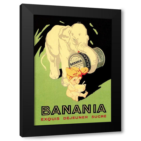 Banania Exquis Dejeuner Sucre Black Modern Wood Framed Art Print with Double Matting by Vintage Elephant