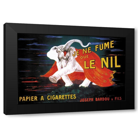 Je Ne Fume Que Le Nil Black Modern Wood Framed Art Print by Vintage Elephant