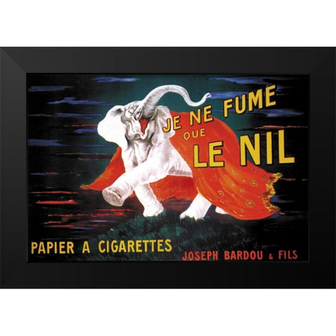 Je Ne Fume Que Le Nil Black Modern Wood Framed Art Print by Vintage Elephant