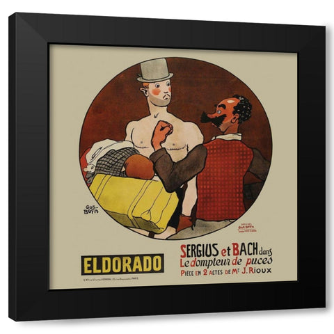 Movie Poster: Le dompteur de puces Black Modern Wood Framed Art Print with Double Matting by Illustrator, Unknown 20th Century French