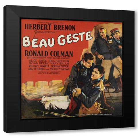 Movie Poster: Ronald Colman - Beau Geste Black Modern Wood Framed Art Print with Double Matting by Illustrator, Unknown 20th Century American