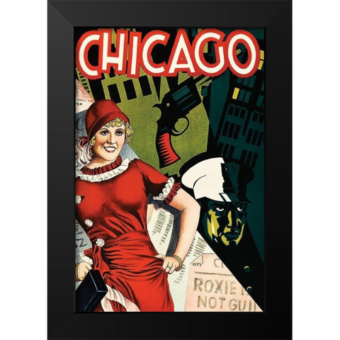 Movie Poster: Chicago Black Modern Wood Framed Art Print by Illustrator, Unknown 20th Century American