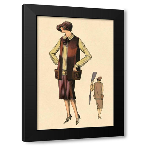 Waiting in the Wings Black Modern Wood Framed Art Print with Double Matting by Vintage Fashion