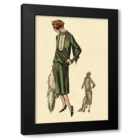 With Stole Black Modern Wood Framed Art Print with Double Matting by Vintage Fashion