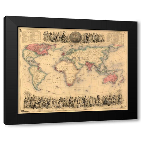 British Empire Throughout the World Black Modern Wood Framed Art Print by Bartholemew, John