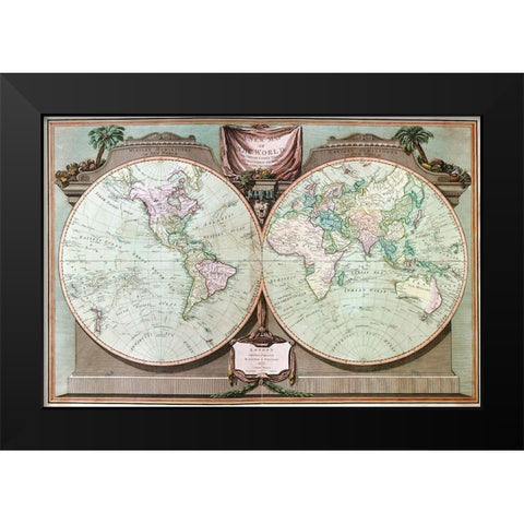 Imperial Sheet Atlas Black Modern Wood Framed Art Print by Robert Laurie and James Whittle,