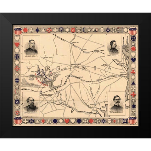 First Battle of Bull Run - Manassas Black Modern Wood Framed Art Print by Unknown