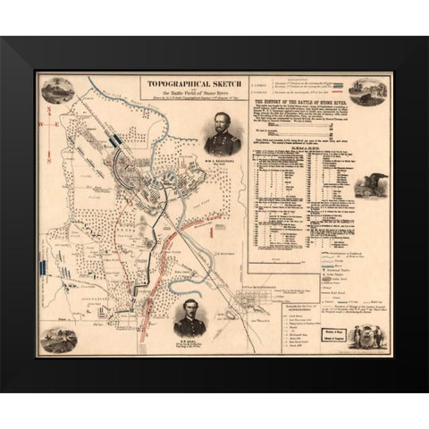 Stone River Black Modern Wood Framed Art Print by Unknown
