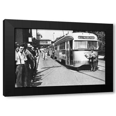 Hello, Philadelphia! Black Modern Wood Framed Art Print by Unknown
