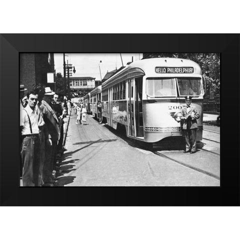 Hello, Philadelphia! Black Modern Wood Framed Art Print by Unknown