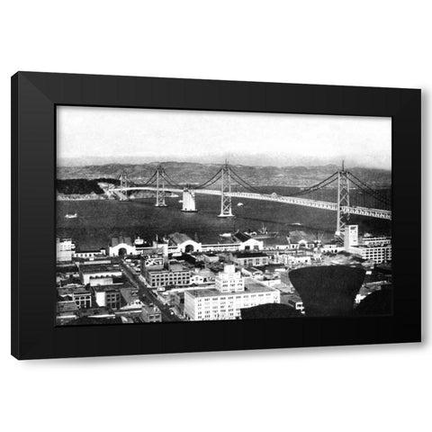 Oakland Bay Bridge, San Francisco, CA #2 Black Modern Wood Framed Art Print with Double Matting by Vintage San Francisco