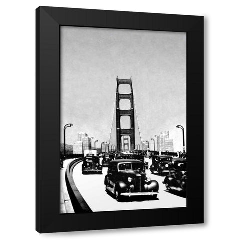 The Golden Gate Bridge, San Francisco, CA Black Modern Wood Framed Art Print by Vintage San Francisco