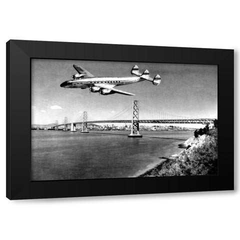 Leaving San Francisco Black Modern Wood Framed Art Print by Vintage San Francisco
