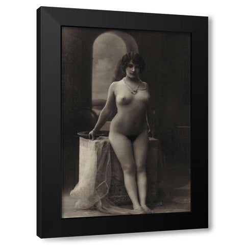 The Pearl Necklace Black Modern Wood Framed Art Print with Double Matting by Vintage Nudes