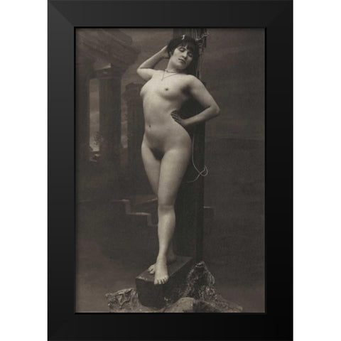 The Ultimate Sacrifice Black Modern Wood Framed Art Print by Vintage Nudes