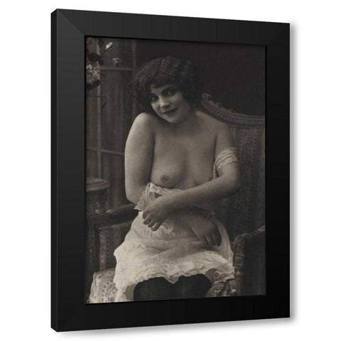 Proof of Love Black Modern Wood Framed Art Print with Double Matting by Vintage Nudes