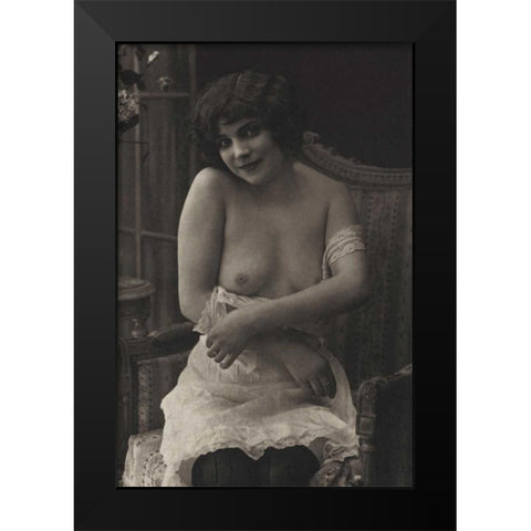 Proof of Love Black Modern Wood Framed Art Print by Vintage Nudes