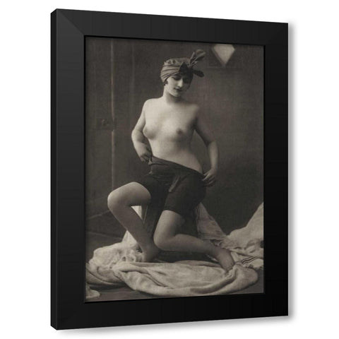 The Intimacy of the Powder Room Black Modern Wood Framed Art Print with Double Matting by Vintage Nudes